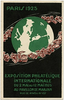 Promotion postcard for a Stamp Exhibition in Paris, France Promotion postcard for a Stamp Exhibition in Paris, France