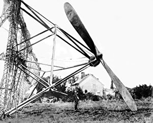 A propeller attached to the wreckage of a German zeppelin A propeller attached to the wreckage of a German zeppelin
