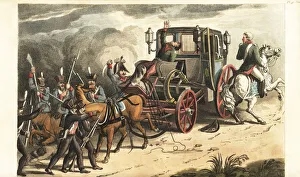 Prussian soldiers capturing Napoleon's coach after Prussian soldiers capturing Napoleon's coach after