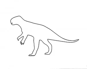 Psittacosaurus Outline Print by Mary Evans Prints Online
