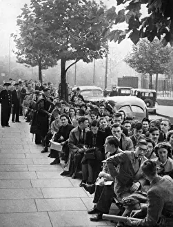 WWII Home Front Entertainment Prints: Public queuing to see Faust, 1939