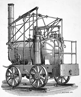 Steam Engine History Prints: Puffing Billy engine