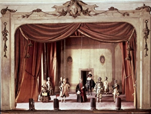 Puppet theatre with marionettes, 18th c. Early Modern Puppet theatre with marionettes, 18th c. Early Modern