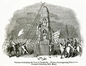 Puritans destroying the Eleanor cross in Cheapside Puritans destroying the Eleanor cross in Cheapside