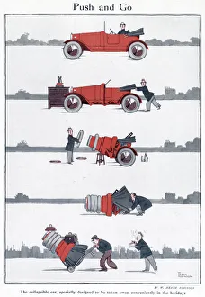 William Heath Robinson Cartoons Prints: Push and Go by Heath Robinson