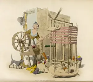 Textile Manufacturing History Prints: Pyne - Worsted Winder