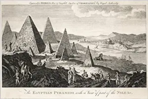 Historic Egyptian Architecture Prints: Pyramids by the Nile