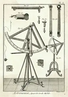 18th Century Astronomy Prints: Quadrant / Diderot / 1760