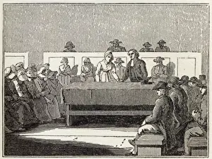 19th Century Quaker Wedding Print