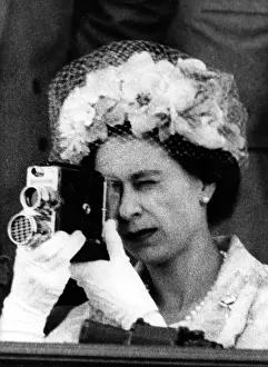 Queen Elizabeth II with Cine Camera Print, c.1965