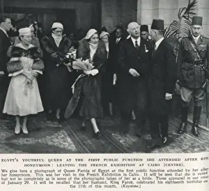 Egyptian Monarchy History Prints: Queen Farida of Egypt at her first public function