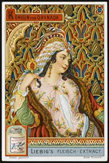 Print of the Queen of Granada, a Moorish ruler's consort