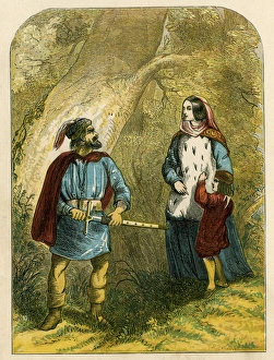 Queen Margaret of Anjou with son and robber Queen Margaret of Anjou with son and robber