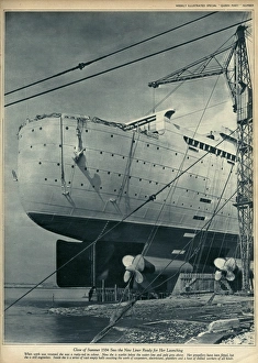 Queen Mary Ocean Liner, nearly ready for launching Queen Mary Ocean Liner, nearly ready for launching