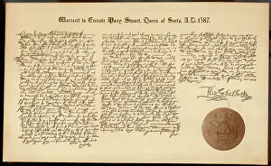 Prints of The warrant to execute Mary Queen of Scots Date: 1587 Related Prints: Mary Queen of Scots Warrent Print, 1587