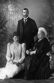 Queen Victoria with King George and Queen Mary, 1893 Queen Victoria with King George and Queen Mary, 1893