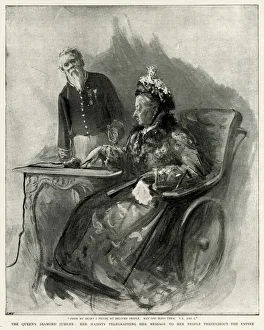Queen Victorias Diamond Jubilee telegraphing message Queen Victorias Diamond Jubilee telegraphing message