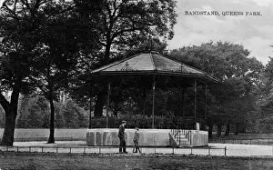 Prints of Queens Park bandstand, NW London. Date: circa 1905 Royalty Prints: Queens Park Bandstand Print, NW London, circa 1905