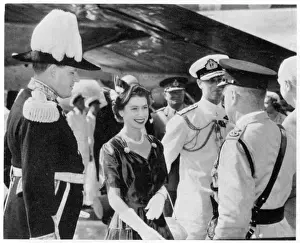 Elizabeth II at Entebbe Airport Print