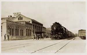 Railroad depot and train, Reno, Nevada, USA Railroad depot and train, Reno, Nevada, USA