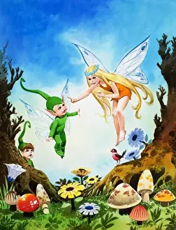 Whimsical Fairy Illustrations Prints: The Rainbow Pixie