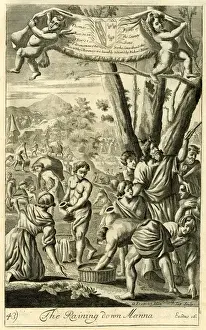 Print of Manna Falling from Heaven, circa 1690