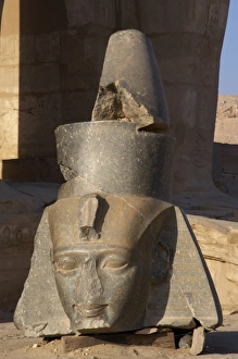 Ramesseum. Granite bust of Pharaoh Ramses II. Egypt Ramesseum. Granite bust of Pharaoh Ramses II. Egypt