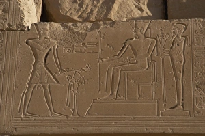 Ramesseum. Relief depicting the pharaoh making an offering t Ramesseum. Relief depicting the pharaoh making an offering t