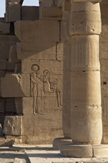 Ramesseum. Relief with Tefnut and Ptah. Luxor. Egypt Ramesseum. Relief with Tefnut and Ptah. Luxor. Egypt