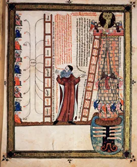 Ramon Llull (1235-1316). Breviculum Codex. Miniature. Baden Ramon Llull (1235-1316). Breviculum Codex. Miniature. Baden