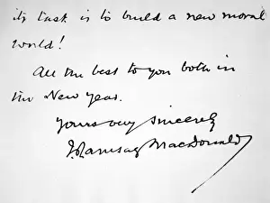 Labour Party Politics Prints: Ramsay Macdonald Writing