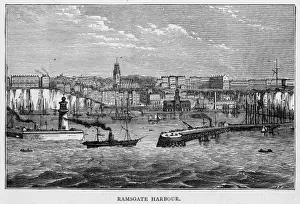 Ramsgate Harbour Steamboat Print