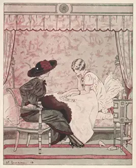 Reading Cards in Bed Print