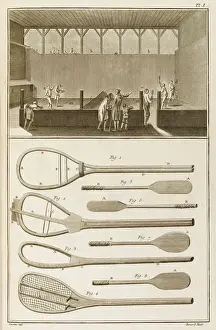 1771 Real Tennis Print: Players in Action with Racquets