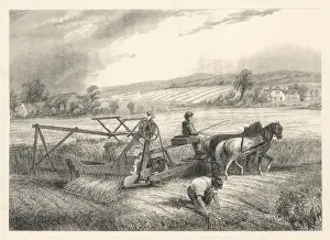 Historical Farming Equipment Prints: Reaping with McCormick