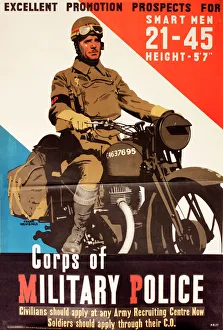 Recruitment poster for the Corps of Military Police Recruitment poster for the Corps of Military Police