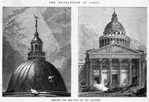 Pantheon Paris Prints: Red Flag on Pantheon