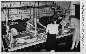 Reeling the Silk for wedding dress train, Princess Elizabeth Reeling the Silk for wedding dress train, Princess Elizabeth