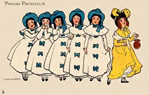 Regency Print: Young Ladies Surrounding Proud Priscilla