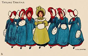 Regency Children: Tatling Tabitha Print circa 1908