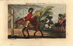 Regency gentleman rider on a horse at a crossroads Regency gentleman rider on a horse at a crossroads