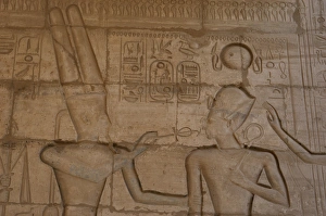 Relief depicting god Amun giving the ankh to the Pharaoh Ram Relief depicting god Amun giving the ankh to the Pharaoh Ram
