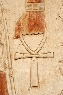 Relief depicting a hand with an ankh or crux ansata. Egypt Relief depicting a hand with an ankh or crux ansata. Egypt