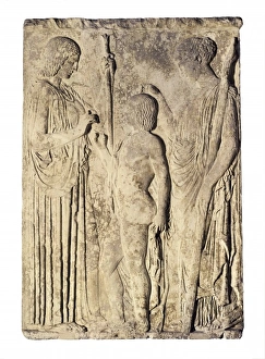The relief from Eleusis. ca. 440 - 430 BC. Votive The relief from Eleusis. ca. 440 - 430 BC. Votive