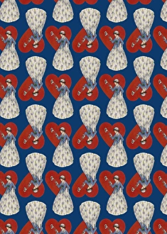 Repeating Pattern - Heart Lock in blue Repeating Pattern - Heart Lock in blue