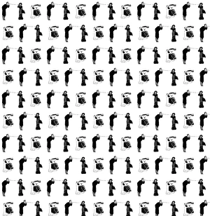 Repeating Pattern - Old style telephones - man and woman Repeating Pattern - Old style telephones - man and woman
