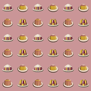 Repeating Pattern - Variety of dessert dishes Repeating Pattern - Variety of dessert dishes