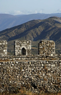 REPUBLIC OF ALBANIA. Shkodra. Detail of the Rozafa castle wa REPUBLIC OF ALBANIA. Shkodra. Detail of the Rozafa castle wa