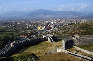 REPUBLICA OF ALBANIA. SHKODRA (SCUTARI). General view from R REPUBLICA OF ALBANIA. SHKODRA (SCUTARI). General view from R