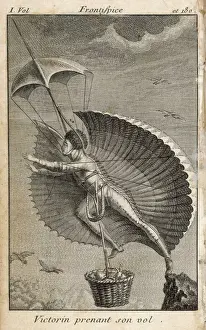 Vintage Aviation Art Prints: Restif - Flying Man